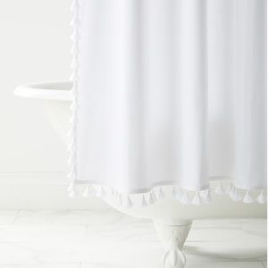 French tassel shower curtain